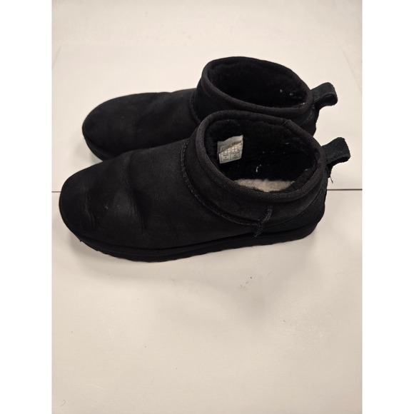 UGG Shoes - UGG Classic Ultra Mini Black Suede Ankle Boots Womens 8 1116109